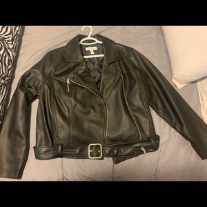 Black leather jacket